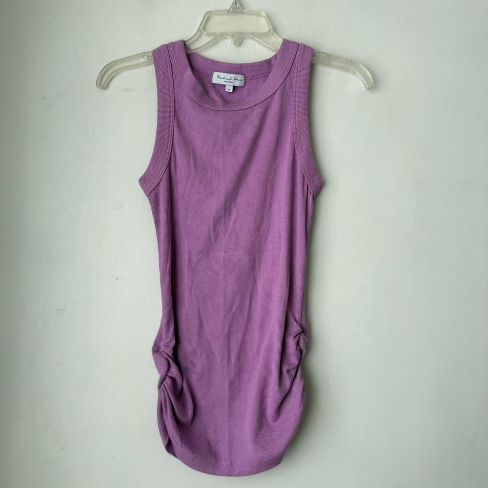 Michael Stars Purple Ruched Side Tank Top XS